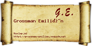 Grossman Emilián névjegykártya